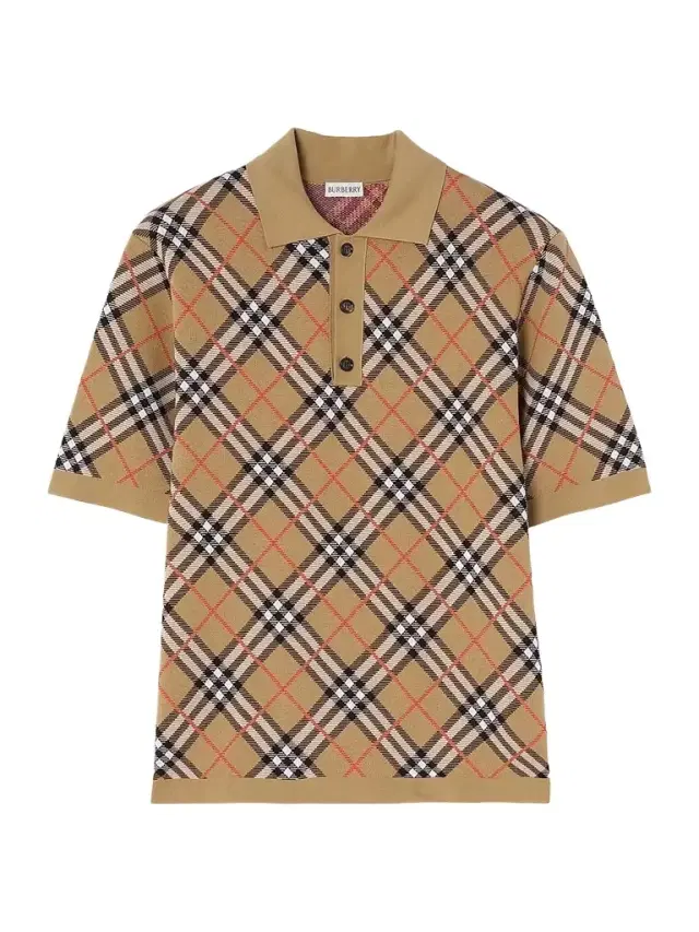 Burberry Men's Marlow Check Polo Shirt - Sand Ip Check