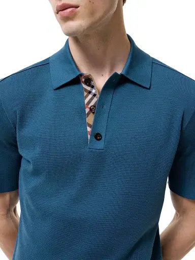 Burberry Men's Marcus Wool Polo Shirt - Officers Blue - Size XXL | Thumbnail 3