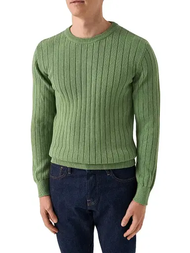 Eton Men's Knit Crewneck Sweater - Green - Size XXL | Thumbnail 2