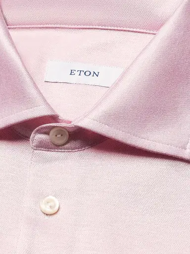 Eton Men's Knitted Cotton Polo Shirt - Pink - Size XL | Thumbnail 2 Eton Men's Knitted Cotton Polo Shirt - Pink - Size XL | Thumbnail 2