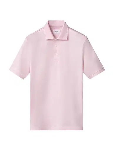 Eton Men's Knitted Cotton Polo Shirt - Pink - Size XL | Thumbnail 1 Eton Men's Knitted Cotton Polo Shirt - Pink - Size XL | Thumbnail 1