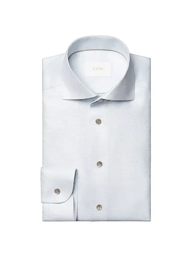 Men's Contemporary Fit Textured Cotton-Linen Shirt - Light Blue