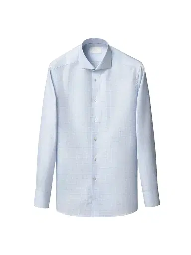 Eton Men's Check Cotton-Linen Slim-Fit Shirt - Mid Blue | Thumbnail 2
