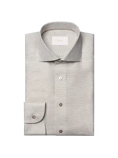 Eton Men's Contemporary Fit Textured Cotton-Linen Shirt | Thumbnail 1 Eton Men's Contemporary Fit Textured Cotton-Linen Shirt | Thumbnail 1