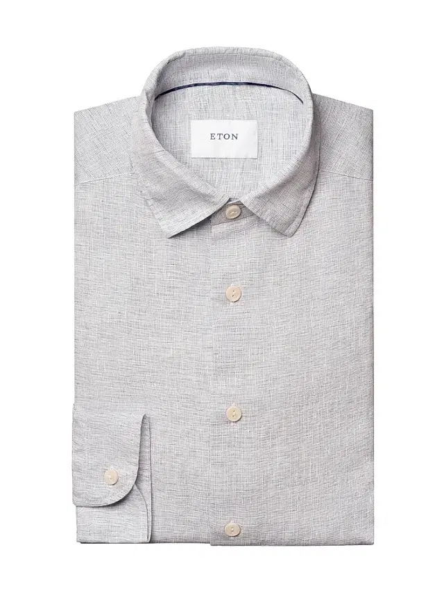 Men's Linen Long-Sleeve Shirt - Light Blue