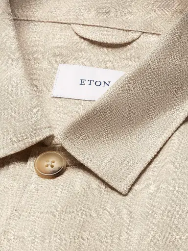 Eton Men's Herringbone Linen-Blend Shirt Jacket - White - Size XXL | Thumbnail 2 Eton Men's Herringbone Linen-Blend Shirt Jacket - White - Size XXL | Thumbnail 2