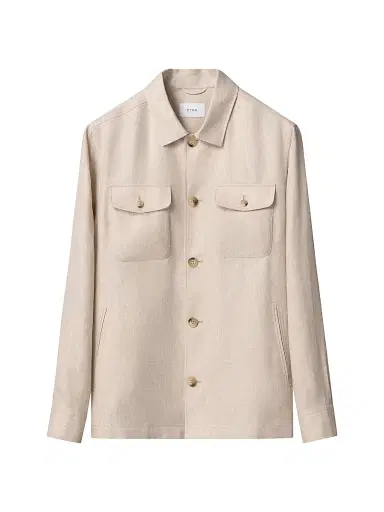 Eton Men's Herringbone Linen-Blend Shirt Jacket - White - Size XXL | Thumbnail 1 Eton Men's Herringbone Linen-Blend Shirt Jacket - White - Size XXL | Thumbnail 1