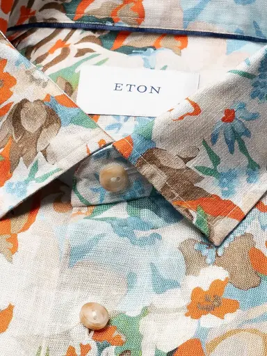 Eton Men's Floral Linen Print Shirt | Thumbnail 7 Eton Men's Floral Linen Print Shirt | Thumbnail 7