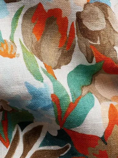 Eton Men's Floral Linen Print Shirt - Orange - Size XXL | Thumbnail 8