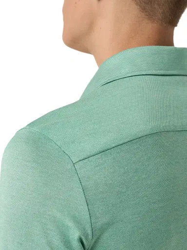 Eton Men's Knitted Cotton Polo Shirt - Green - Size XL | Thumbnail 5