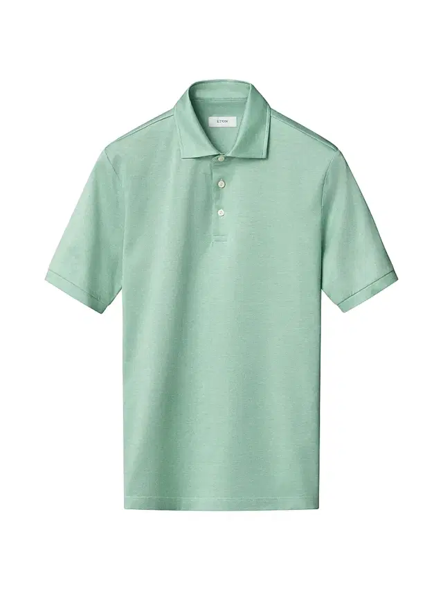 Eton Men's Knitted Cotton Polo Shirt - Green