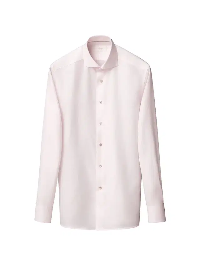 Men's Contemporary Fit Textured Cotton-Linen Shirt - Pink