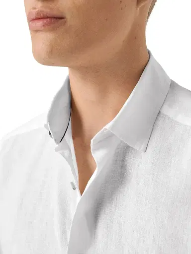 Eton Men's Solid Linen Button-Down Shirt - White | Thumbnail 5