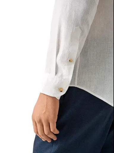 Eton Men's Solid Linen Button-Down Shirt - White | Thumbnail 6