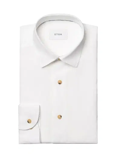 Eton Men's Solid Linen Button-Down Shirt - White | Thumbnail 1