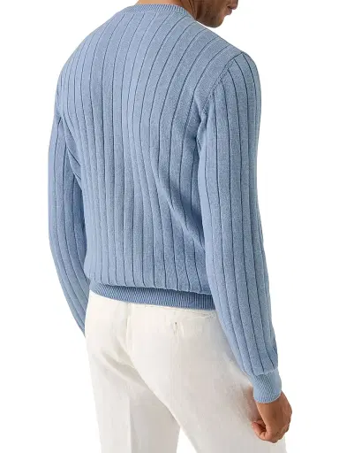 Eton Men's Knit Crewneck Sweater - Light Blue | Thumbnail 3