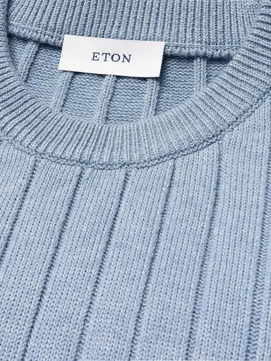 Eton Men's Knit Crewneck Sweater - Light Blue | Thumbnail 6