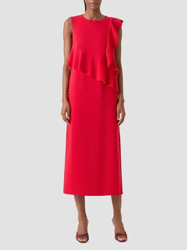 Akris punto Women's Ruffled Crepe Midi Dress | Thumbnail 2 Akris punto Women's Ruffled Crepe Midi Dress | Thumbnail 2