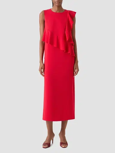 Akris punto Women's Ruffled Crepe Midi Dress | Thumbnail 4 Akris punto Women's Ruffled Crepe Midi Dress | Thumbnail 4