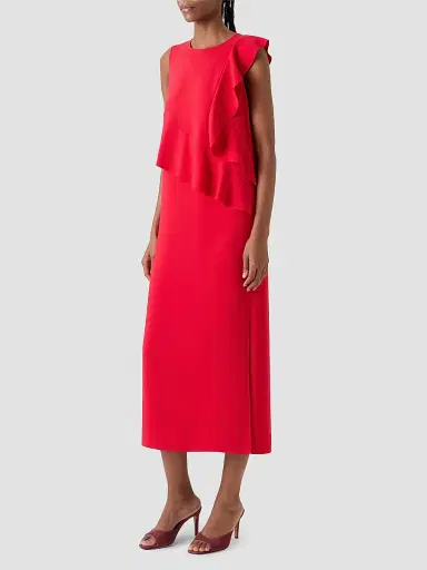 Akris punto Women's Ruffled Crepe Midi Dress | Thumbnail 6 Akris punto Women's Ruffled Crepe Midi Dress | Thumbnail 6