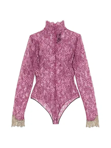 Valentino Garavani Women's Lace Bodysuit - Maroon - Size XS | Thumbnail 2