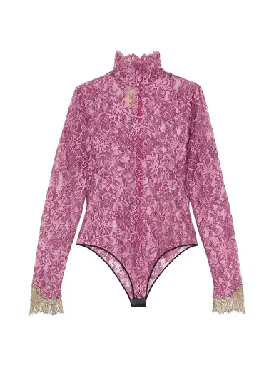 Valentino Garavani Women's Lace Bodysuit - Maroon - Size XS | Thumbnail 1
