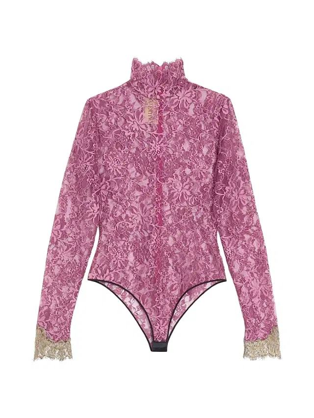 Valentino Garavani Women's Lace Bodysuit - Maroon