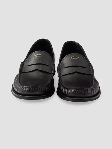 Prada Men's Antiqued Leather Loafers - Black - Size 12 | Thumbnail 4 Prada Men's Antiqued Leather Loafers - Black - Size 12 | Thumbnail 4