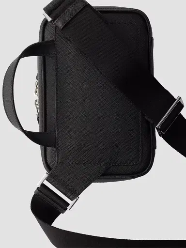 Prada Men's Saffiano Leather Shoulder Bag - Black | Thumbnail 5