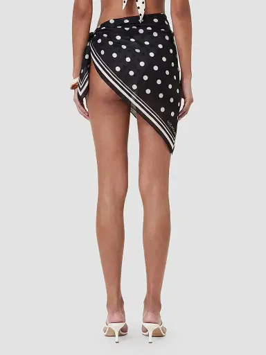 NICHOLAS Women's Ursa Polka Dot Georgette Mini Sarong - Black Ivory Polka Dot | Thumbnail 3