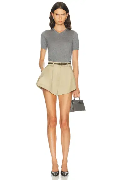 RENGGLI Silk Cashmere V-Neck Knit Tee | Thumbnail 4