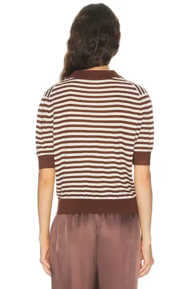 RENGGLI Silk Cashmere Stripe Knit Polo Top | Thumbnail 3 RENGGLI Silk Cashmere Stripe Knit Polo Top | Thumbnail 3