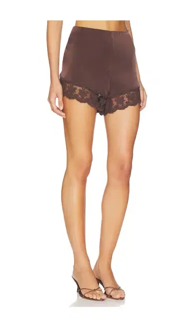Bardot Bonita Satin Lace Trim Short | Thumbnail 2 Bardot Bonita Satin Lace Trim Short | Thumbnail 2
