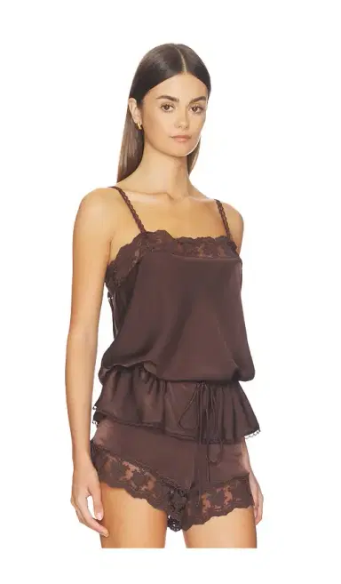 Bardot Bonita Satin Lace Trim Top | Thumbnail 2 Bardot Bonita Satin Lace Trim Top | Thumbnail 2