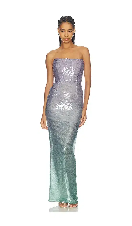 Bronx Banco Ibiza Ombre Farah Strapless Maxi Dress