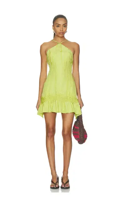 Yellow The Label Banyan Textured Mini Dress | Thumbnail 1 Yellow The Label Banyan Textured Mini Dress | Thumbnail 1