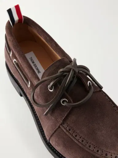 Thom Browne Suede Boat Shoes - Men | Thumbnail 5