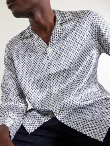 Frescobol Carioca Safra Camp-Collar Printed Silk-Satin Shirt - Men | Thumbnail 5 Frescobol Carioca Safra Camp-Collar Printed Silk-Satin Shirt - Men | Thumbnail 5