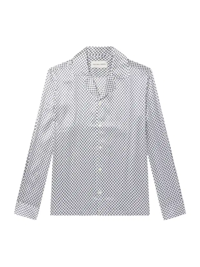 Safra Camp-Collar Printed Silk-Satin Shirt - Men