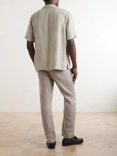Frescobol Carioca Angelo Camp-Collar Linen Shirt - Men | Thumbnail 4