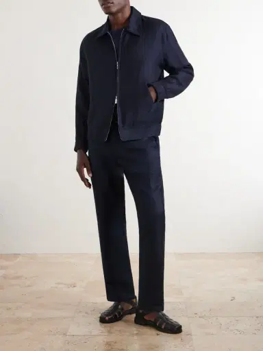 Frescobol Carioca Tomas Cotton and Linen-Blend Blouson Jacket - Men | Thumbnail 2