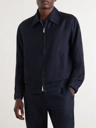 Frescobol Carioca Tomas Cotton and Linen-Blend Blouson Jacket - Men | Thumbnail 3