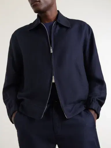 Frescobol Carioca Tomas Cotton and Linen-Blend Blouson Jacket - Men | Thumbnail 5