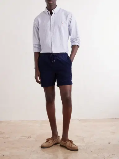 Polo Ralph Lauren Straight-Leg Logo-Embroidered Cotton-Corduroy Drawstring Shorts - Men | Thumbnail 2 Polo Ralph Lauren Straight-Leg Logo-Embroidered Cotton-Corduroy Drawstring Shorts - Men | Thumbnail 2