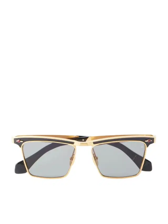 Jacques Marie Mage Miles City Squared-Frame Gold-Tone Sunglasses - Men