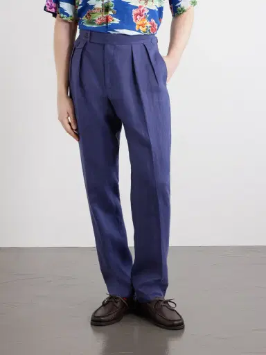 Polo Ralph Lauren Straight-Leg Pleated Linen Suit Trousers - Men | Thumbnail 3 Polo Ralph Lauren Straight-Leg Pleated Linen Suit Trousers - Men | Thumbnail 3
