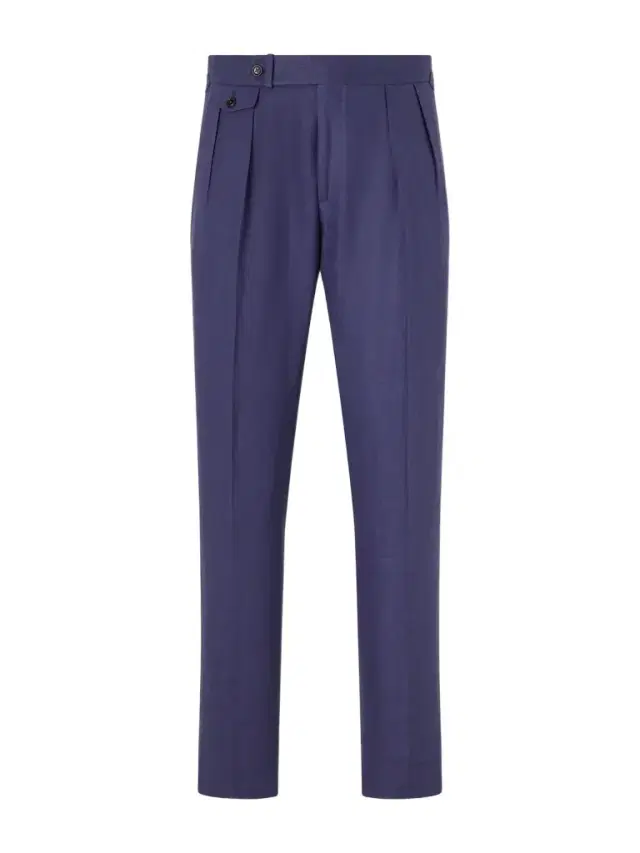 Straight-Leg Pleated Linen Suit Trousers - Men