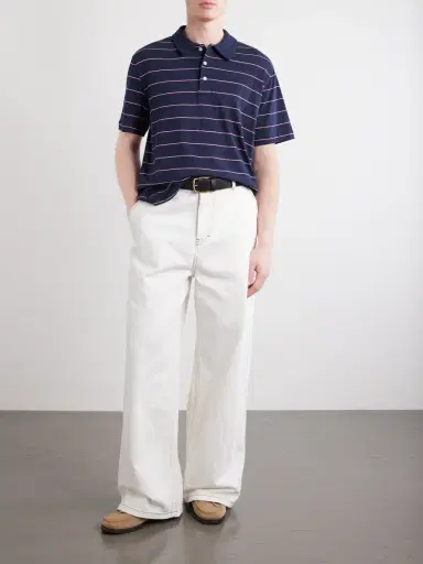 A.P.C. Henry Striped Cotton-Blend Jersey Polo Shirt - Men | Thumbnail 2 A.P.C. Henry Striped Cotton-Blend Jersey Polo Shirt - Men | Thumbnail 2