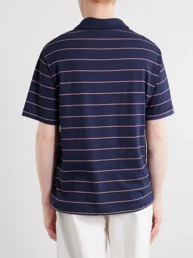 A.P.C. Henry Striped Cotton-Blend Jersey Polo Shirt - Men | Thumbnail 4 A.P.C. Henry Striped Cotton-Blend Jersey Polo Shirt - Men | Thumbnail 4