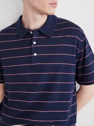A.P.C. Henry Striped Cotton-Blend Jersey Polo Shirt - Men | Thumbnail 5 A.P.C. Henry Striped Cotton-Blend Jersey Polo Shirt - Men | Thumbnail 5